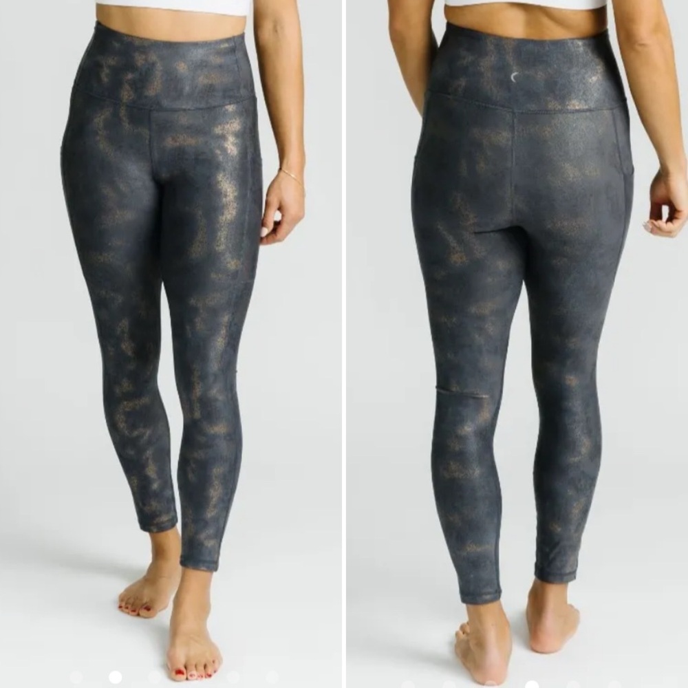 Zyia Active Burnished Copper Pocket Light n Tight Hi Rise 7/8 24” Size 6-8